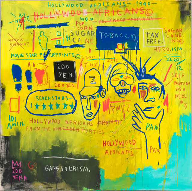 Jean-Michel Basquiat. Hollywood Africans, 1983. Acrylic and oilstick on canvas, 213.5 x 213.4 cm. Courtesy Whitney Museum of American Art, New York. © The Estate of Jean-Michel Basquiat/ Artists Rights Society (ARS), New York/ ADAGP, Paris. Licensed by Artestar, New York.