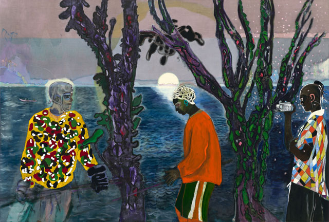 Peter Doig, Two Trees, 2017. Oil on linen, 240 x 355 cm. Courtesy Michael Werner Gallery New York and London.