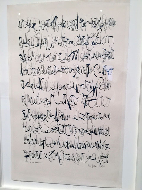 León Ferrari. Letter to a general, 1963. Ink on paper, 45 x 30 cm. Installation view. Photograph: Jill Spalding.