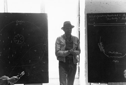 Joseph Beuys, One Hundred Days of the Free International University Event, Documenta Six, Kassel, Germany. Photograph: Richard Demarco. Courtesy Richard Demarco Archive www.demarco-archive.ac.uk