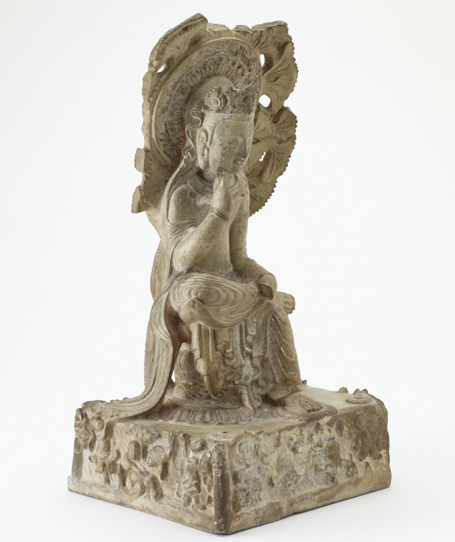 Future Buddha Maitreya (Mile), China, Hebei Province, Quyang, Northern Qi dynasty, 550–77. Marble with traces of pigment. Gift of Charles Lang Freer, Freer Gallery of Art.