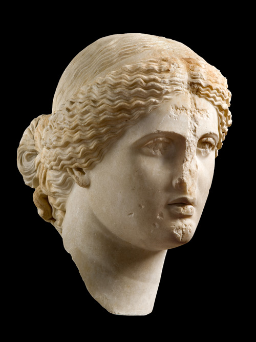 Unknown Artist. Head of Aphrodite, 1st century. Marble, possibly Parian (Marathi), height: 15 3/4 in. (40 cm). National Archaeological Museum, Athens.