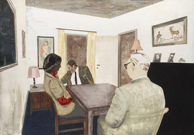 Mamma Andersson. Pigeon House, 2010. Acrylic and oil on panel, 85 x 122 cm (33 ½ x 48 1/8 in). Courtesy the artist and David Zwirner, New York/London.