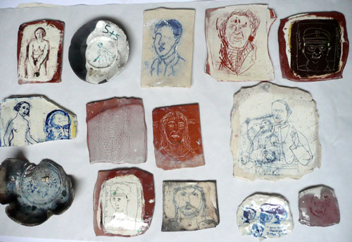Philip Eglin. <em>Ceramic shards, ceramic test/sample pieces</em>. Courtesy the artist.
