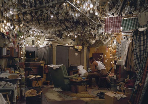 Jeff Wall, <em>After Invisible Man by Ralph Ellison, the Prologue</em>, 1999ˆ2000. Silver dye bleach transparency in light box 68 1/2 x 98 3/4 in. (174 x 250.8 cm). Photography Council Fund, Horace W. Goldsmith Fund through Robert B. Menschel, and acquired through the generosity of Jo Carole and Ronald S. Lauder and Carol and David Appel © Jeff Wall 