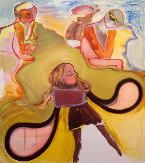 Lucy Stein. Catherine wheel, 2009. Oil on canvas, 180 x 160 cm.