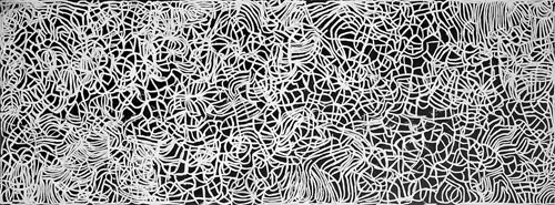 Emily Kame Kngwarreye. <em>Big Yam Dreaming</em>, 1995. Synthetic polymer paint on canvas, 291.1 x 801.8 cm. National Gallery of Victoria, Melbourne presented through The Art Foundation of Victoria by Donald and Janet and family, Grosvenors, 1995