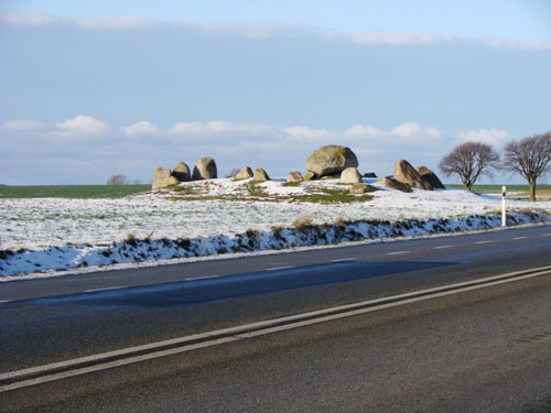Bernard Lassus. Photograph from motorway of ancient boulders.