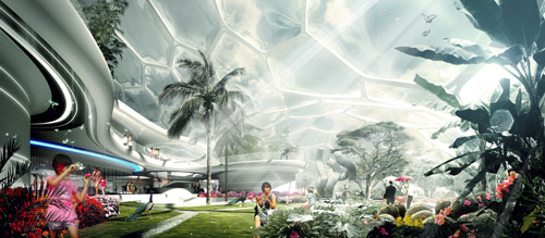 Day view of garden. Laboratory for Visionary Architecture (LAVA) Asia Pacific. <em>Home of the Future</em>, 2011.