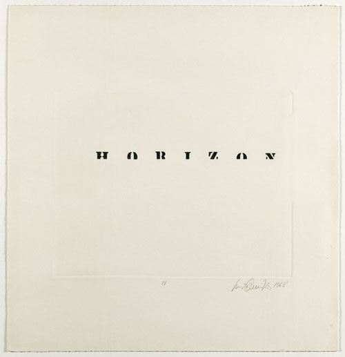 Luis Camnitzer. <em>Horizon,</em> 1968. Etching on paper, 66 cm x 63 cm. Daros Latinamerica Collection, Zurich. Photo: Peter Schälchli.