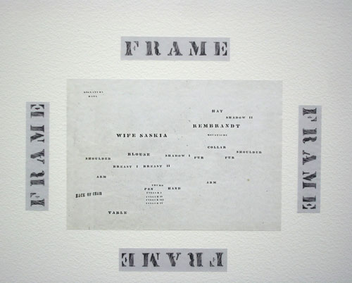 Luis Camnitzer. <em>Living room, </em>(detail) 1968. Photocopy on adhesive vinyl on wall and floor, dimensions variable. Daros Latinamerica Collection, Zurich.