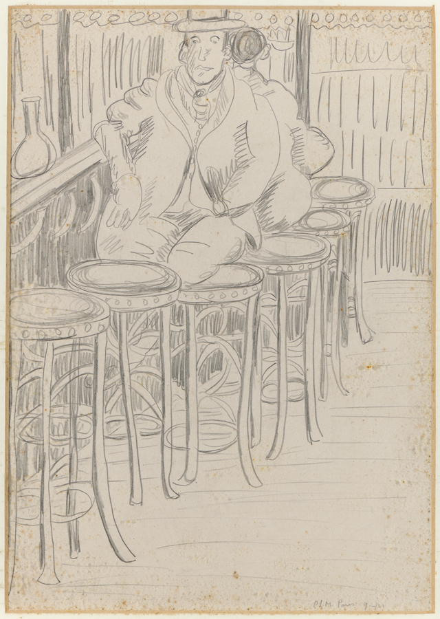 Cedric Morris. Americans in Paris, 1921. Pencil on paper, 35 x 24.6 cm. © Gainsborough’s House, Sudbury.