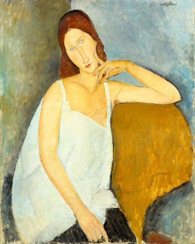 Amedeo Modigliani. Jeanne Hébuterne, 1919. Oil paint on canvas, 91.4 x 73 cm. The Metropolitan Museum of Art, New York.