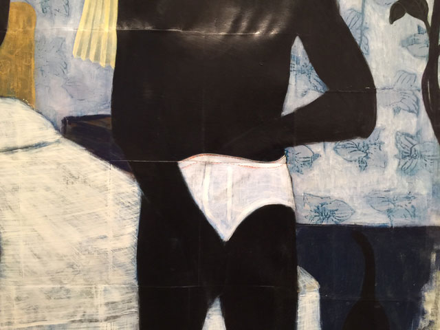 Kerry James Marshall. Could This Be Love, 1992 (detail). Acrylic and collage on canvas
103 × 114 in (261.6 × 289.6 cm). Private collection; courtesy Segalot, New York.