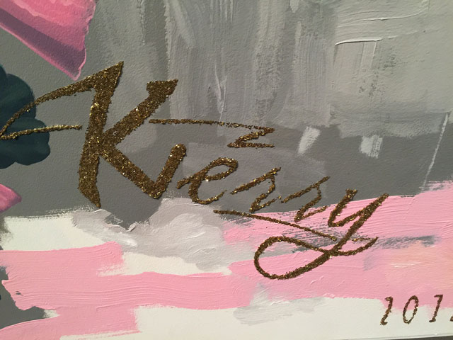 ﻿Kerry James Marshall. Untitled (Vignette), 2012. Detail of signature. Collection of Martin Nesbitt and Dr. Anita Blanchard.