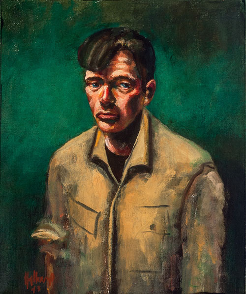 John Mellencamp. Self with Green Background, 1993. Oil on canvas, 28 x 25 in. Image courtesy of the artist. © John Mellencamp.