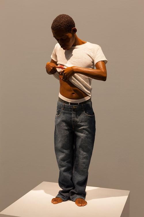 Ron Mueck. Youth, 2009. Mixed media, 65 x 28 x 16 cm. Private collection. Photograph: Isabella Matheus.