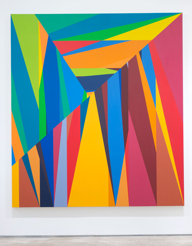 Odili Donald Odita. The Door to Revolution, 2015. Acrylic on canvas, 90 x 80 in.