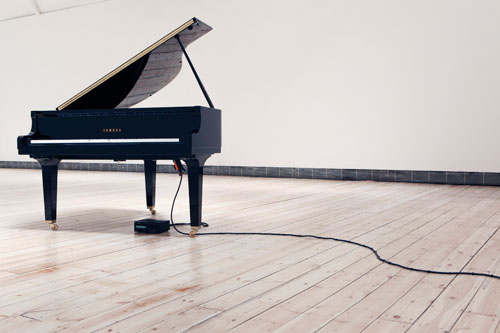 Katie Paterson. Earth–Moon–Earth (Moonlight Sonata Reflected from the Surface of the Moon), 2007. Disklavier grand piano. Installation view (2), Cornerhouse, Manchester 2011. Photograph © We are Tape. Courtesy of the artist.