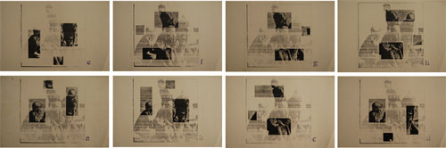 Felipe Ehrenberg. <em>Información selectiva / selección informativa (new from the Front)</em>, 1976–1977. Eight original copies, 25.5 x 38 cm c/u. Courtesy Felipe Ehrenberg.