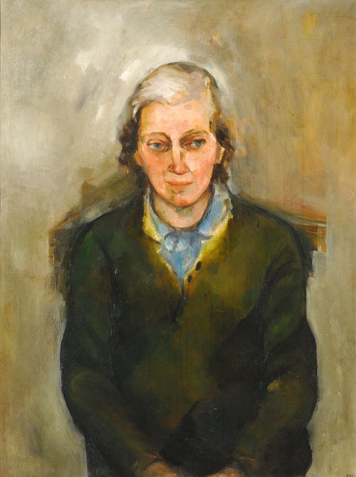 Sheila Fell. Dorothy Hodgkin (1910-94), Fellow and Member of Council (1936), Professorial Fellow, Nobel Prize, OM, 1962. Oil on canvas, On loan from Somerville College, Oxford with permission of the Principal and Fellows. © Estate of the Artist.