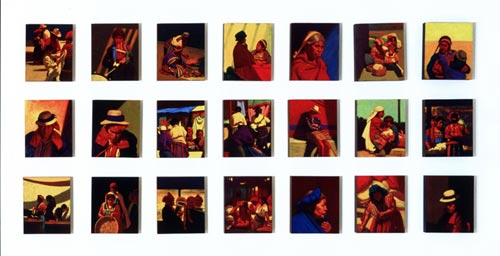 Elias Rivera.<em> Ventanas (Window</em>s<em>)</em> 2003, oil on canvas, 12 x 10 in each.