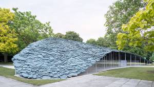 Perhaps this is an idea that looked good on paper, but with its dark slate roof and unstable-looking structure, Junya Ishigami’s pavilion is oppressive and unwelcoming