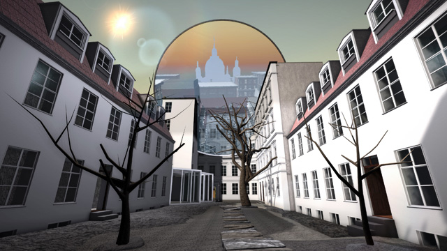 Lawrence Lek. Berlin Mirror (2042 Retrospective), 2016. HD video simulation, 10:00 min. Courtesy the artist.