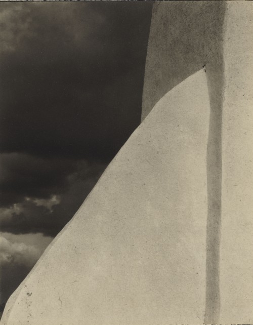 Paul Strand. Church, Ranchos de Taos, New Mexico, 1931 (negative); 1931 (print). Platinum print, Image: 5 7/8 x 4 5/8 in (15 x 11.7 cm), Philadelphia Museum of Art, The Paul Strand Collection, purchased with funds contributed by Barbara B. and Theodore R. Aronson, 2013. © Paul Strand Archive/Aperture Foundation.