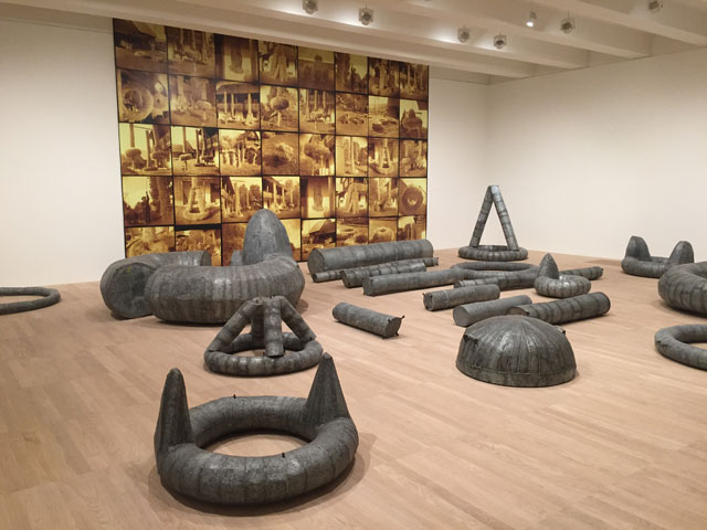 Ana Lupas. The Solemn Process 1964-2008 (1964-74/76; 1980-5; 1985-2008). Wheat, straw, hemp, metal, clay, insultants, wood and vinyl. Photograph: Martin Kennedy.