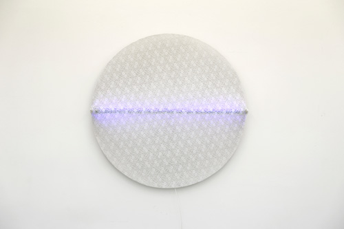 Guy Mees. Untitled, 1965. Lace and neon, 120 cm diameter. Courtesy Galerie Micheline Szwajcer.