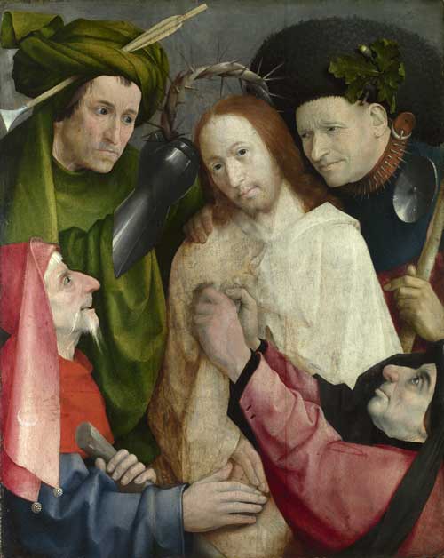 Christ Mocked (The Crowning with Thorns), Hieronymus Bosch about 1490-1500. 
        Oil 73.8 x 59.2 x 2 cm. The National Gallery, London © The National 
        Gallery, London